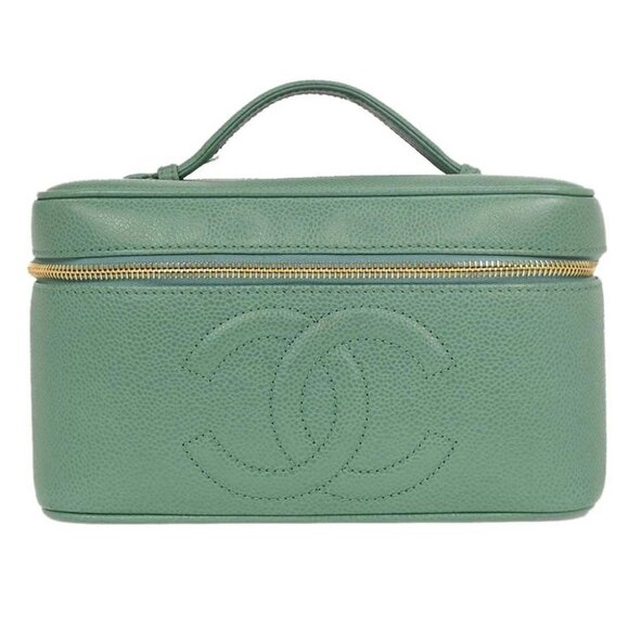 Chanel Green Calfskin Vanity Handbag - Picture 1 of 10